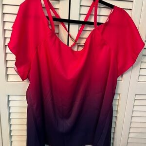 SHEIN Pink and Purple Gradient Blouse